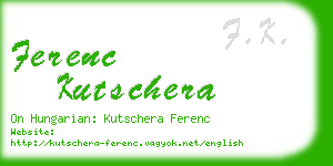 ferenc kutschera business card